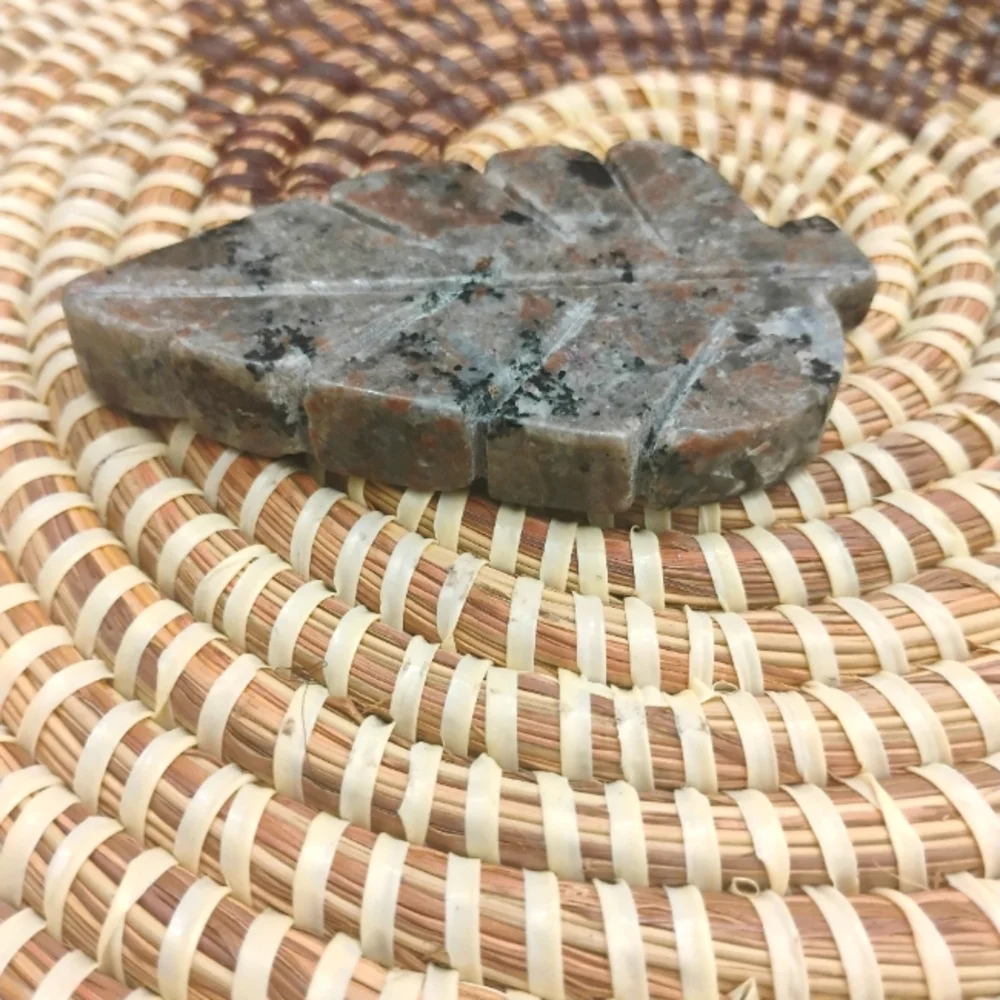 Marbled Leaf Stone Decor in Gray Pink Black & White NEW